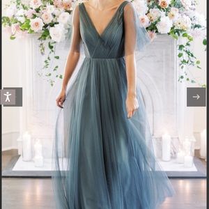 Revelry Thea Tulle Bridesmaid Dress in Eucalyptus